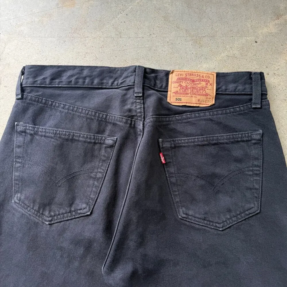 Vintage 90’s Levi’s 501 Straight Leg Retro Black Jeans Size 33x30 Made in USA